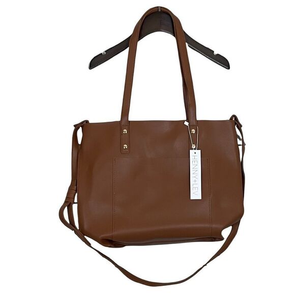 Henny + Lev Brown Vegan Leather Tote - Picture 1 of 3